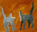 Arga katter - måleri